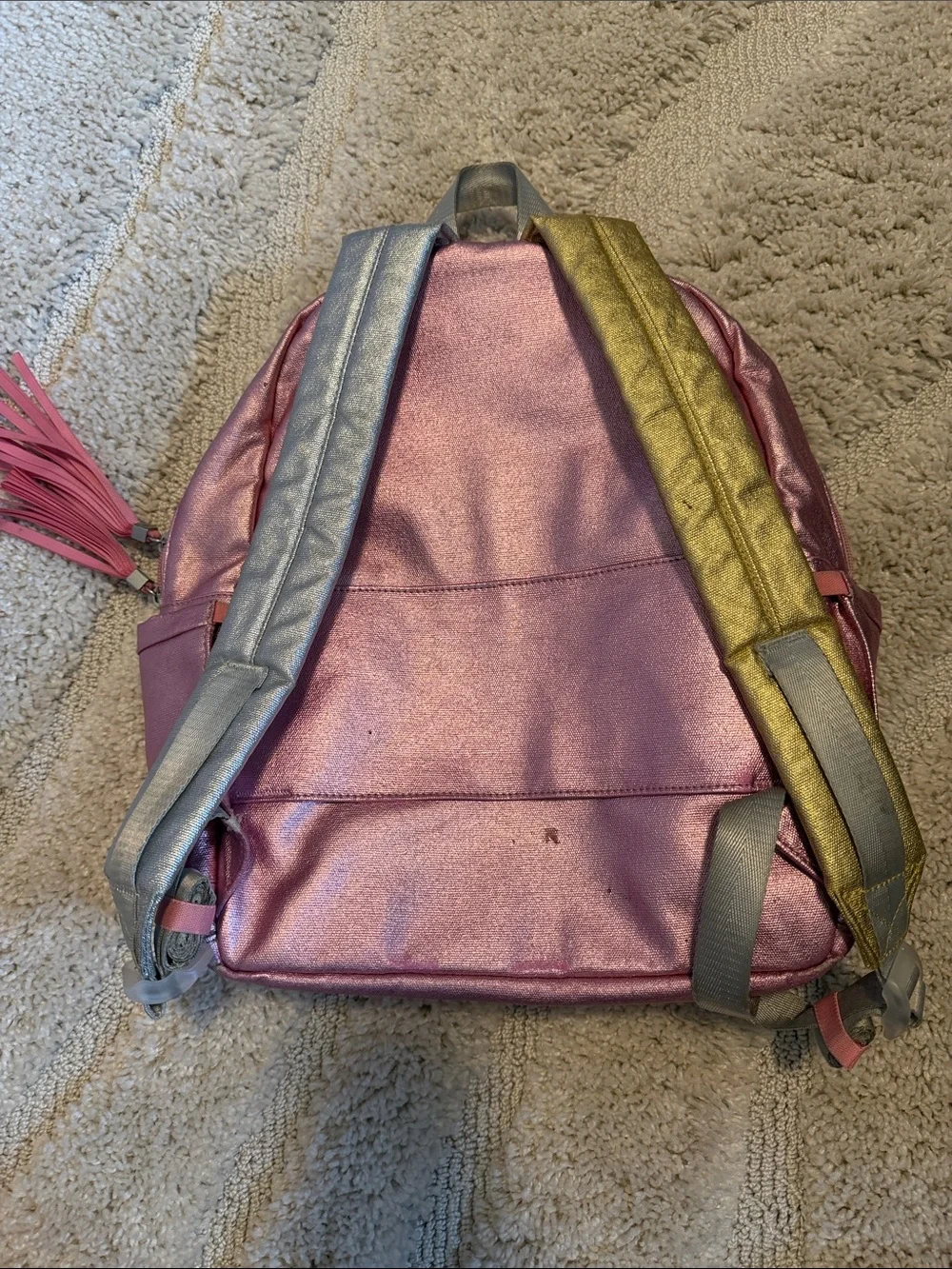 STATE Metallic Pink Mini Backpack with Tassel Zipper
